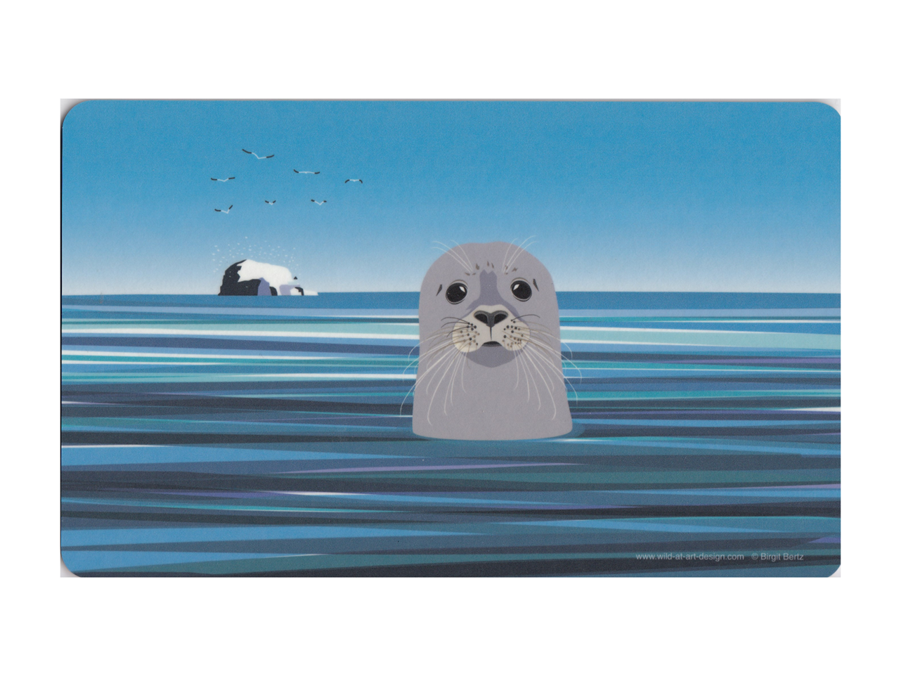 Bild von Frühstücksbrettchen Seehund vor Felsen