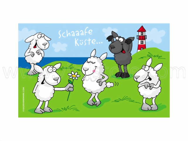 Bild von Frühstücksbrettchen Schaafe Küste