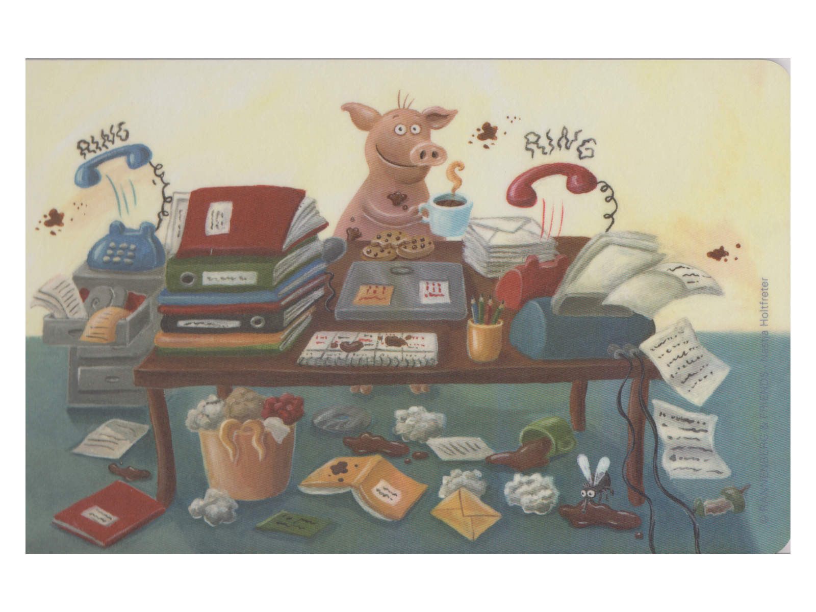 Bild von Frühstücksbrettchen Büro-Chaos