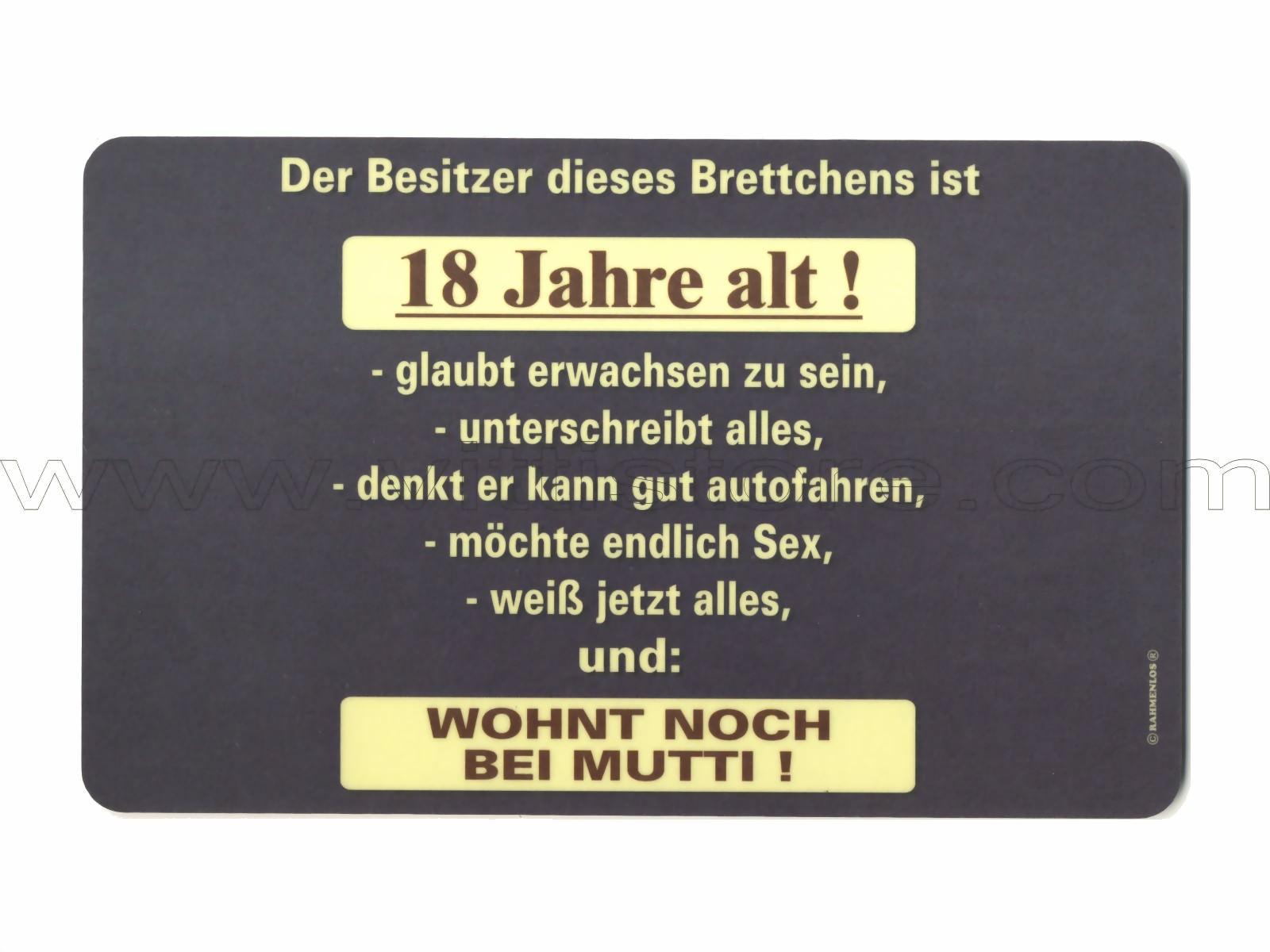 Bild von Frühstücksbrettchen 18 wohnt bei Mutti